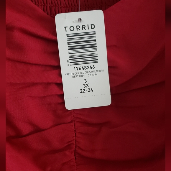 NWT Retro Halter Midi Swing Dress - Challis Red - Picture 7 of 7